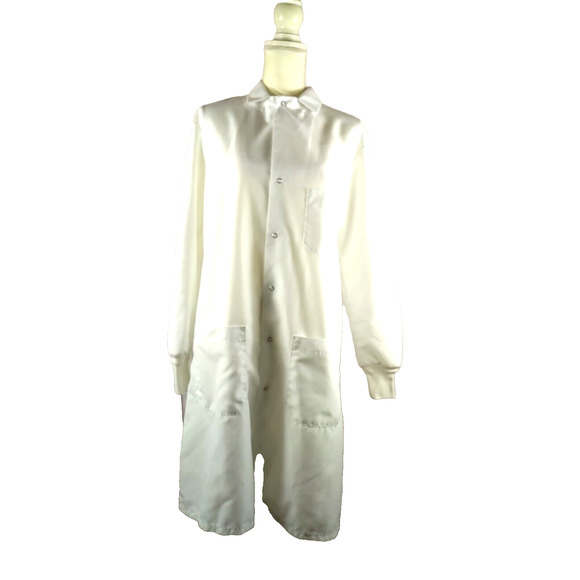 Red Kap Men's Medial Lab Coat White Long Sleeve Size Small - Picture 8 of 8